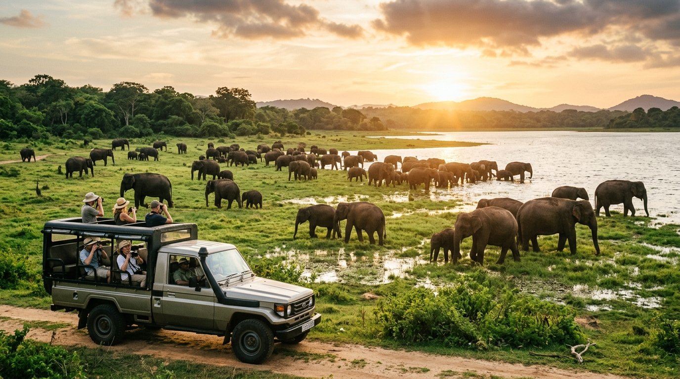 Minneriya Wild Elephant Gathering